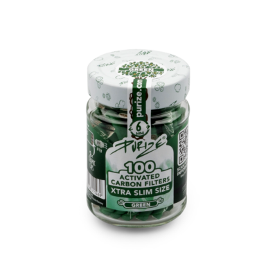PURIZE® XTRA Slim Size Aktivkohlefilter im Glas, 100 Stück