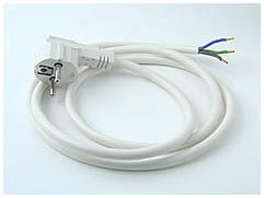 Netzstecker mit flexiblem Feuchtraumkabel 1,5 mm², 1,5 m lang