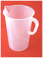 Messbecher, transparent, mit erhabener Skala, 3000 ml, 50 ml Teilung