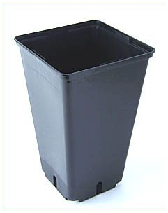 Topf, viereckig, schwarz, 12 x 12 x 20 cm, 2 L