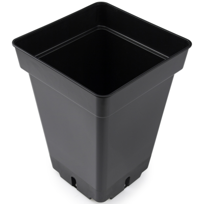 Topf, viereckig, schwarz, 20 x 20 x 27 cm, 7 L