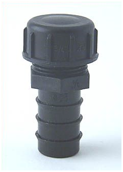 PE-Endstopfen, 25 mm > 3/4 Zoll mit Endkappe, PE 3/4 Zoll AG