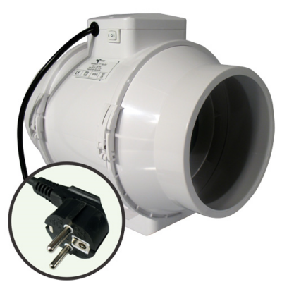 Ventilution Mixed In-Line, 467/552m³/h, 160mm, inkl. Netzkabel + IEC-Connector