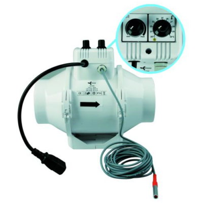 Ventilution Mixed In-Line mit Klimaregler, 100/187 m³/h, 100 mm, IEC Connector