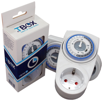Tempo Box TBOX 1M, mechanische Zeitschaltuhr für die Steckdose, 230 V, max. 3500 W Leistung, IP20