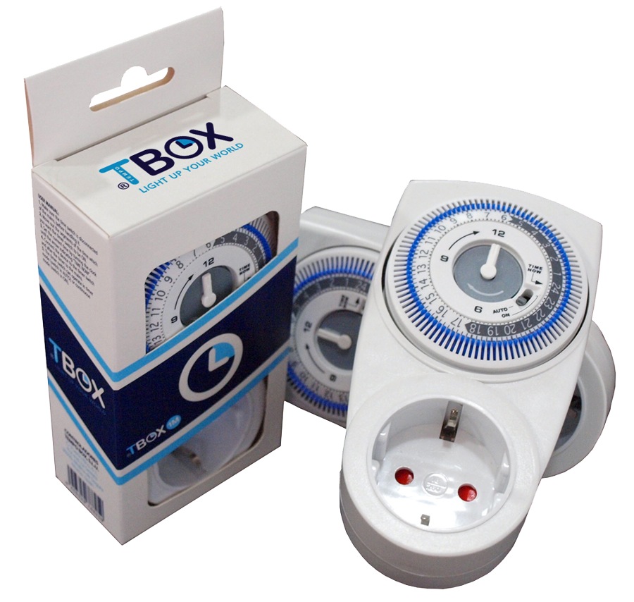 Tempo Box TBOX 1M, mechanische Zeitschaltuhr für die Steckdose, 230 V, max. 3500 W Leistung, IP20