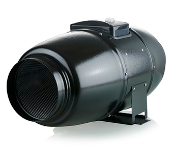 Ventilution Silent Line, Metall-Rohrventilator, 555 m³/h, für 160 mm Rohr, mit IEC-Stecker, schwarz