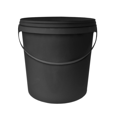 Eimer, schwarz, mit Griff und Deckel 10 L