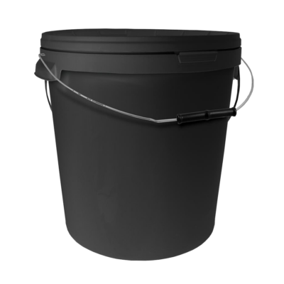 Eimer, schwarz, mit Griff und Deckel 33 L
