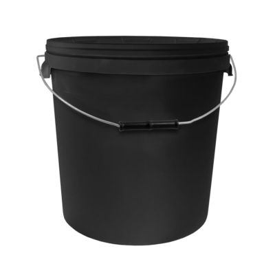 Eimer, schwarz, mit Griff und Deckel 20 L