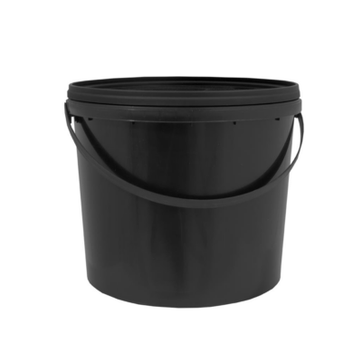 Eimer, schwarz, 5 L, mit Griff und Deckel