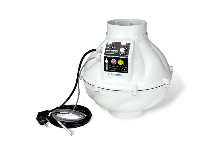 Prima Klima Whisperblower EC Rohrventilator, 800 m³/h, 170 W, ø 125 mm Flansch, Temperatursteuerung
