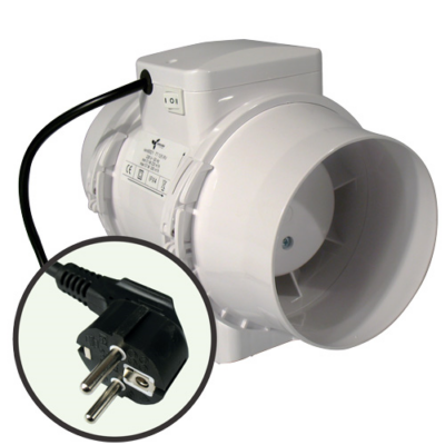 Ventilution Mixed In-Line, 220/280 m³/h, 125 mm, mit Schuko