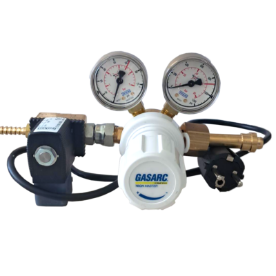 CO2 Magnetventil mit Druckanzeige/-regler, EU-Stecker
