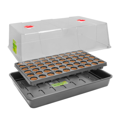 ROOT!T Anzucht-Set, incl. 60er Tray Anzuchtwürfel, torffrei + Gewächshaus