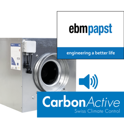CarbonActive EC EBM Silent Box 1250m3/h, 980Pa, ø 250 mm