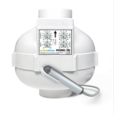 Prima Klima EC-Ventilator 0-580m3/h Flansch ø 100 mm mit Temperatur- und Feuchteregelung 0-115 W