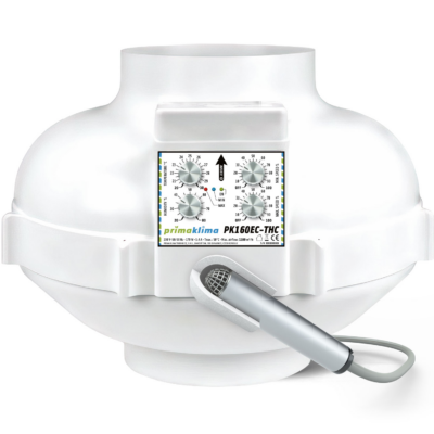 Prima Klima EC-Ventilator, 0-1180m³/h Flansch ø 160 mm mit Temperatur- und Feuchteregelung 0-170W