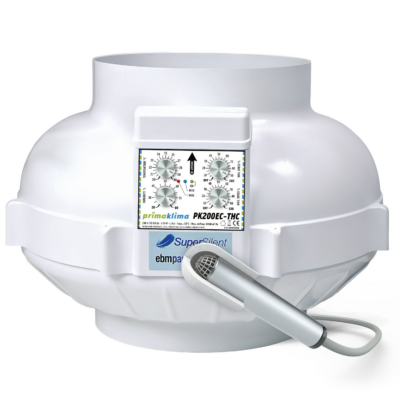 Prima Klima EC-Ventilator, 0-1350m³/h, Flansch ø 200mm mit Temperatur- und Feuchteregelung 0-170 W