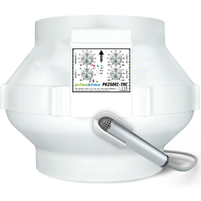 Prima Klima EC-Ventilator, 0-1450m³/h, Flansch ø 250mm mit Temperatur- und Feuchteregelung. 0-170W
