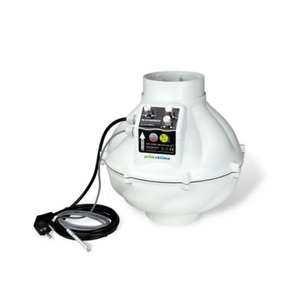 Prima Klima EC schallgedämmter Lüfter Whisperblower mit Temperatur- und Feuchteregler, 0-100%, Flansch ø 125 mm