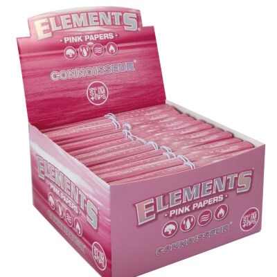 Elements Pink Connoisseur – King Size Slim + Tips, 32 Blatt