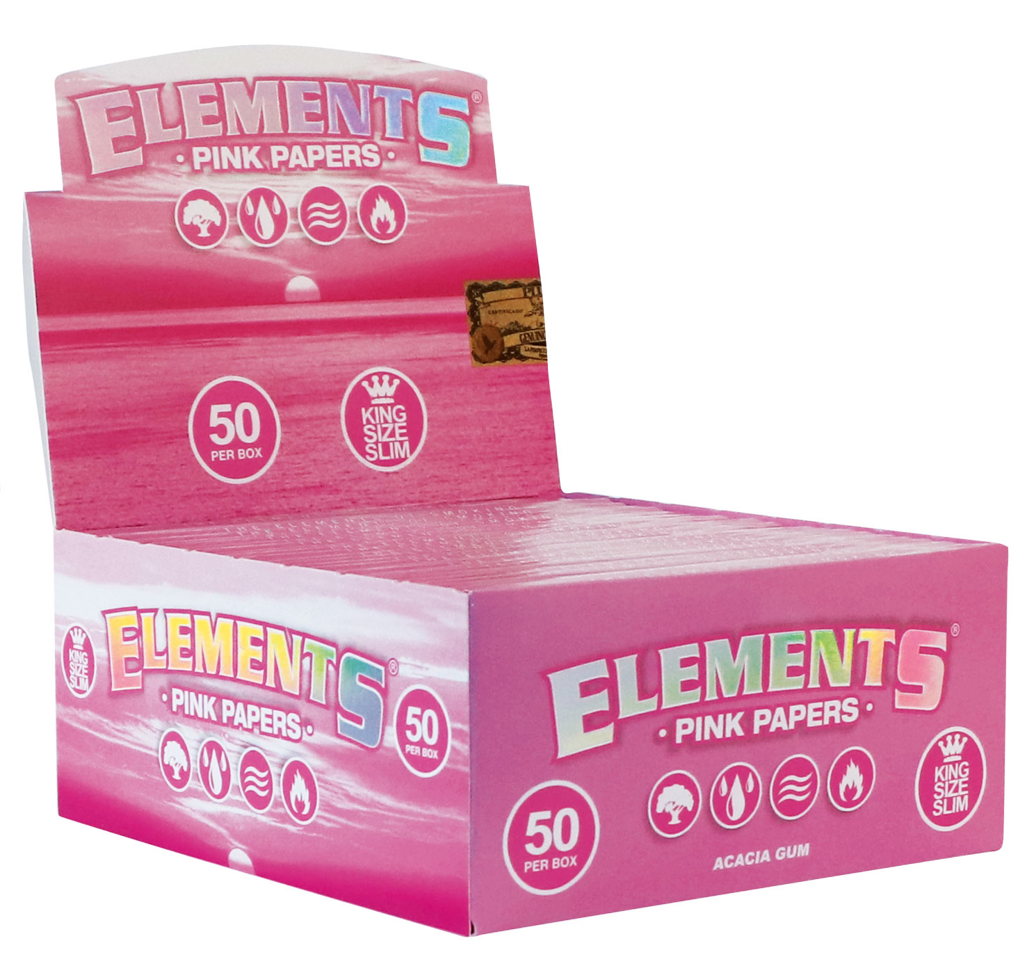 Elements Pink King Size Slim, 32 Blatt