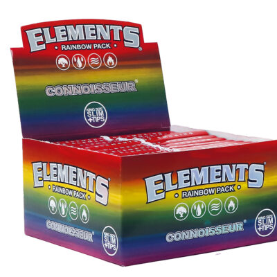 Elements Rainbow Connoisseur – King Size Slim + Tips, 32 Blatt