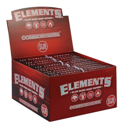 Elements Red Connoisseur – King Size Slim + Tips, 32 Blatt