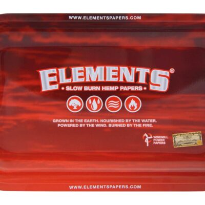 Elements Red Metal Rolling Tray – Small