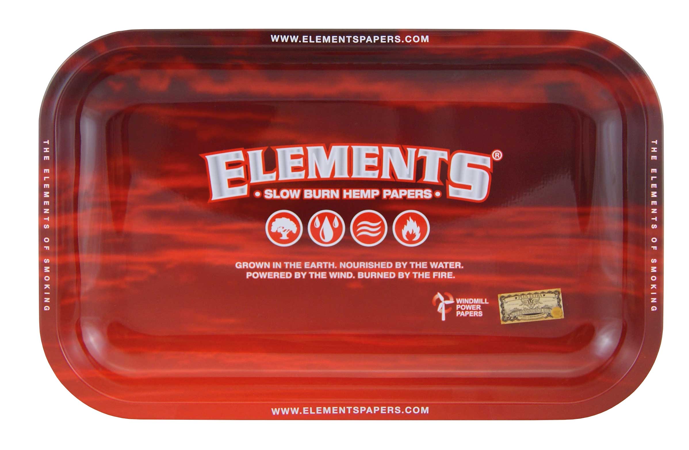 Elements Red Metal Rolling Tray – Small
