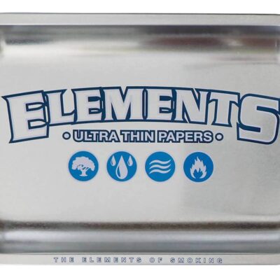 Elements Silver Metal Rolling Tray – Small