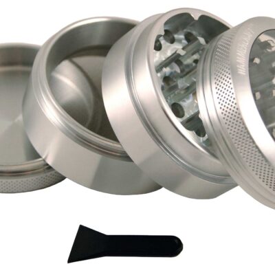 Hammercraft Glass Top Grinder 54 mm 4PT – Silver