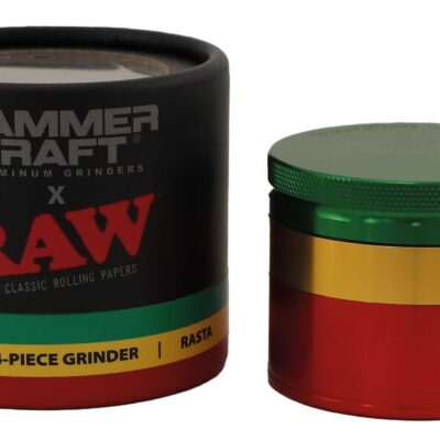 Hammercraft × RAW Aluminum Grinder 4PT – Rasta – Size L