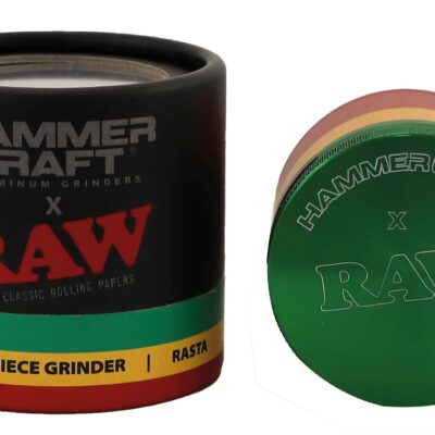 Hammercraft × RAW Aluminum Grinder 4PT – Rasta – Size M