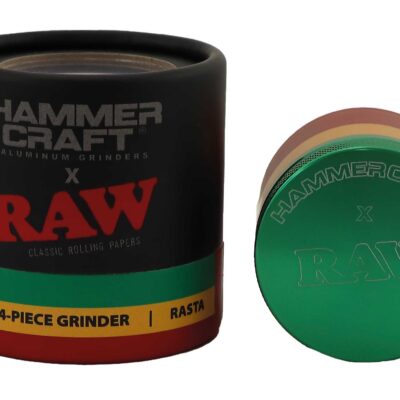 Hammercraft × RAW Aluminum Grinder 4PT – Rasta – Size S