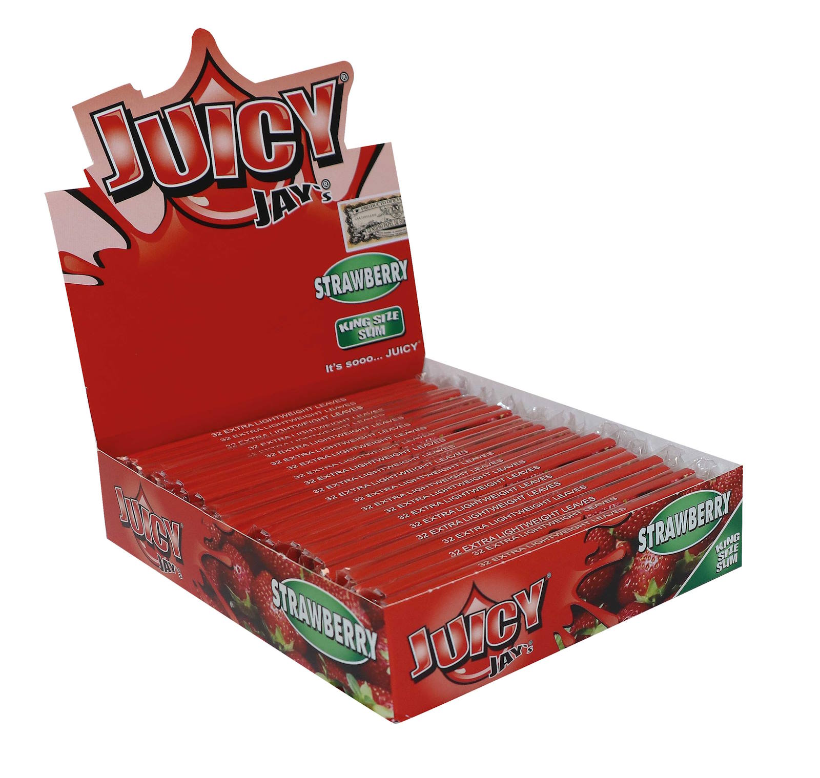 Juicy Jay's Strawberry King Size Slim, 32 Blatt