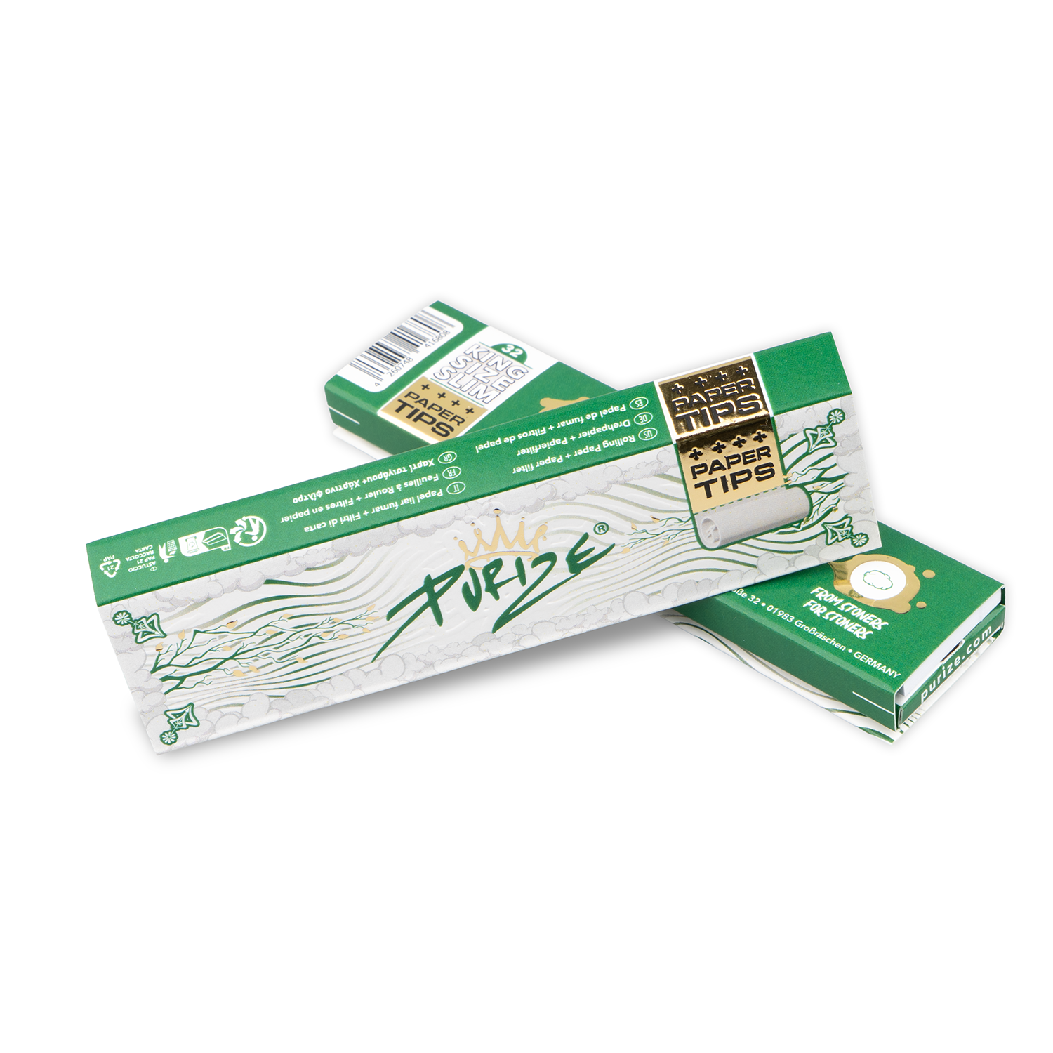 PURIZE® King Size Slim Papers + Paper Tips
