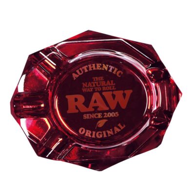 RAW Ruby Red Glass Ashtray