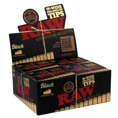 RAW Black Prerolled Wide Tips W Shape (18 Stück)(20 Stück)