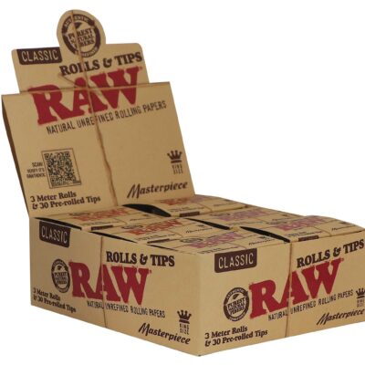 RAW Masterpiece – 12 RAW Rolls + 30 Pre-rolled Tips