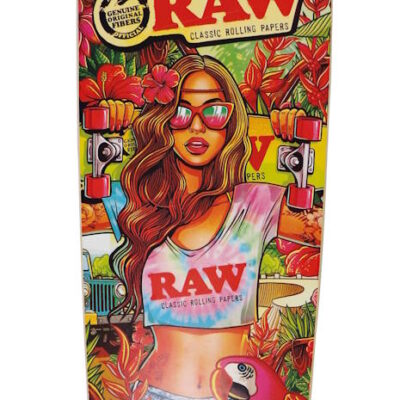 RAW Skate Board – Brazil Girl Wheels & Grip Tape – Fully Assembled