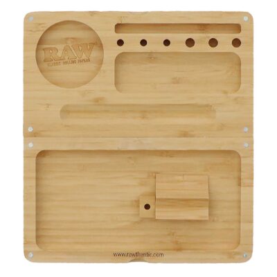 RAW Bambo Back Flip Rolling Tray With Magnet