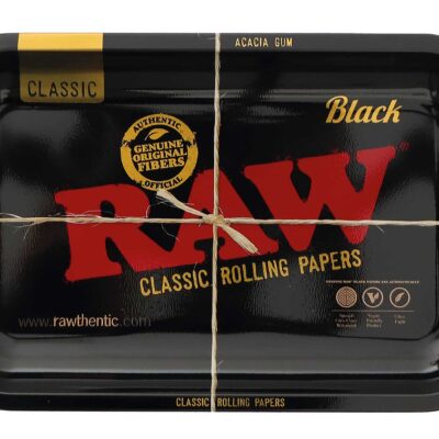 RAW Black Metal Rolling Tray – Small