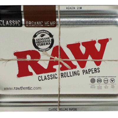 RAW Metallic Silver Rolling Tray – Small