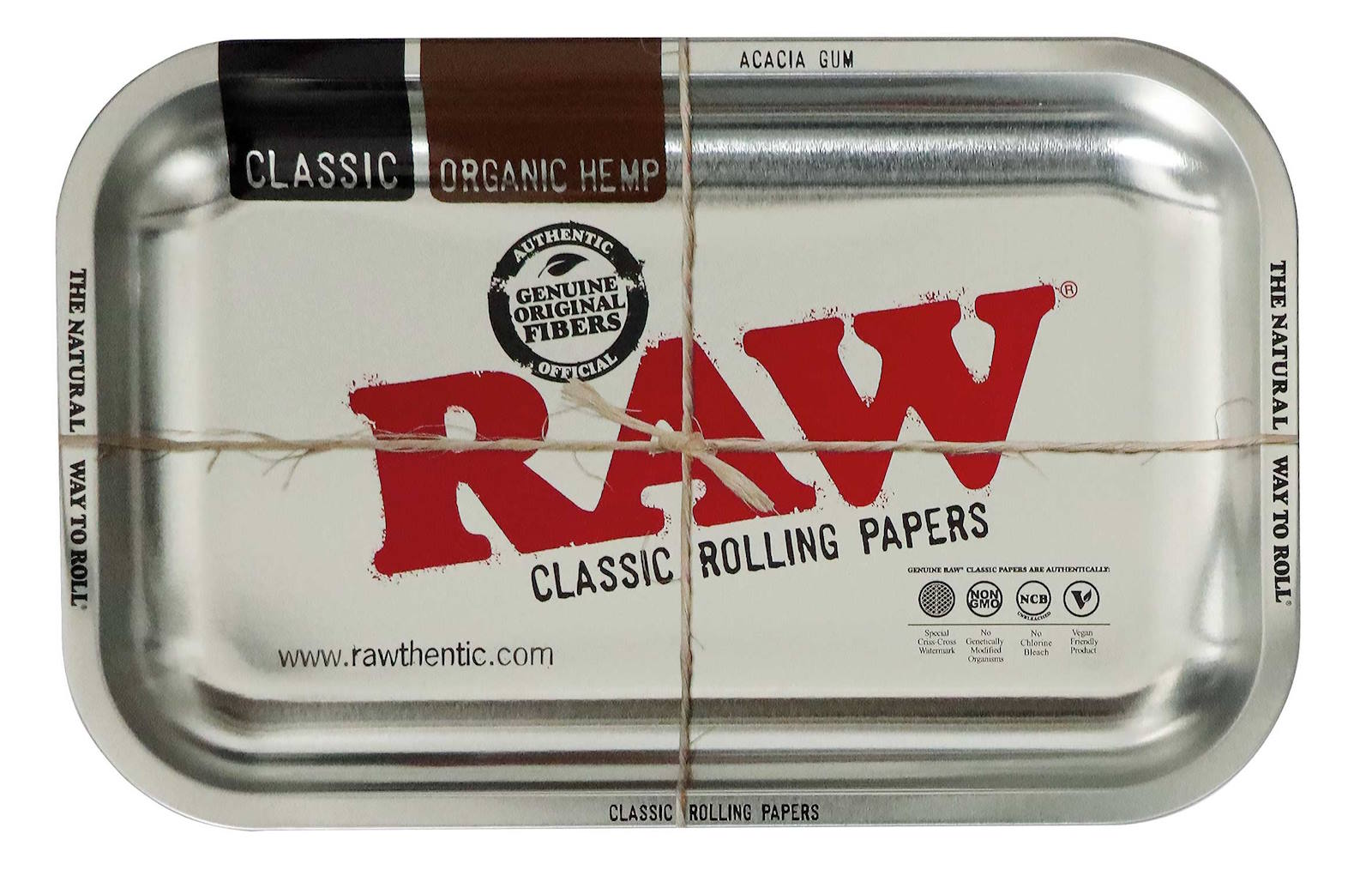 RAW Metallic Silver Rolling Tray – Small