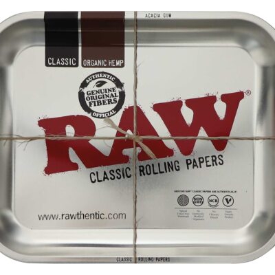 RAW Metal Rolling Tray Metallic Silver