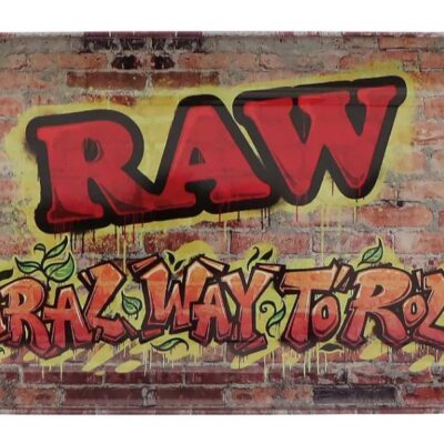 RAW Metal Skate Deck Rolling Tray – Grafitti 3