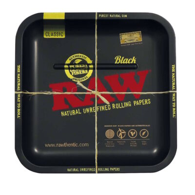 RAW Black Metal Square Rolling Tray