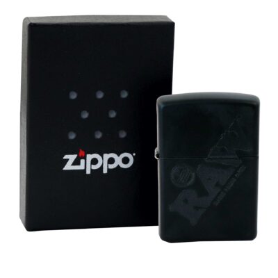 RAW Zippo Black With Black Logo